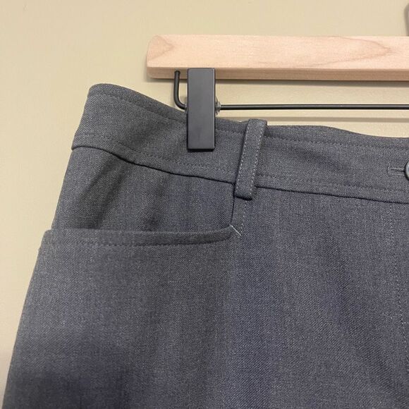 Talbots Womens Grey Pleated Wool Blend Signature Straight Dress Pant Petite 12 - Picture 4 of 13